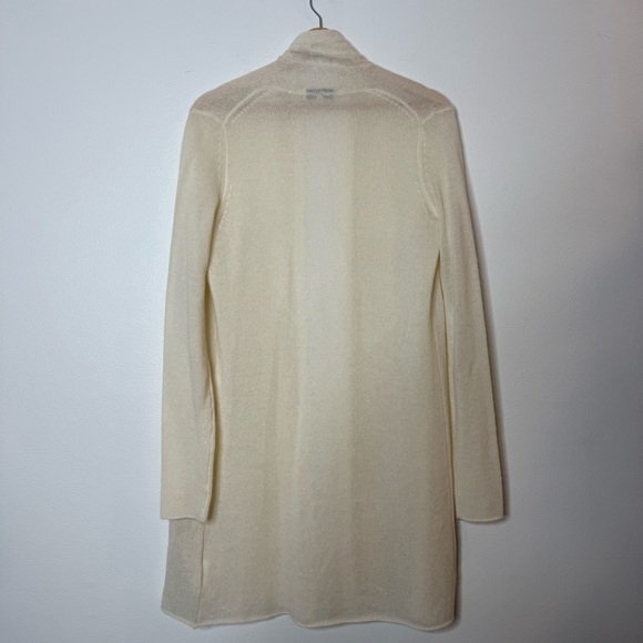 New White + Warren 100% Cashmere Trapeze Cardigan in Pearl White size small - Picture 8 of 13